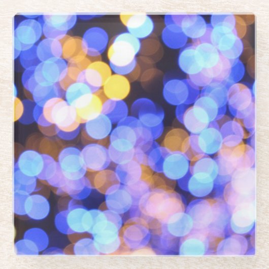 グラマラスブルーライト ベベレッジコースター ガラスコースター (正面)