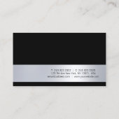 グラマラスプロフェッショナルエレガントスクリプトシルバープレーン 名刺 (裏面)