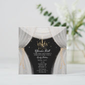 グラマラスホワイトブラックと金ゴールドSweet sixteenInvi 招待状 (スタンド正面)