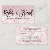 グラマラスモダンシックなピンクグリッターマーブルグラデーション 紹介カード (正面/裏面)