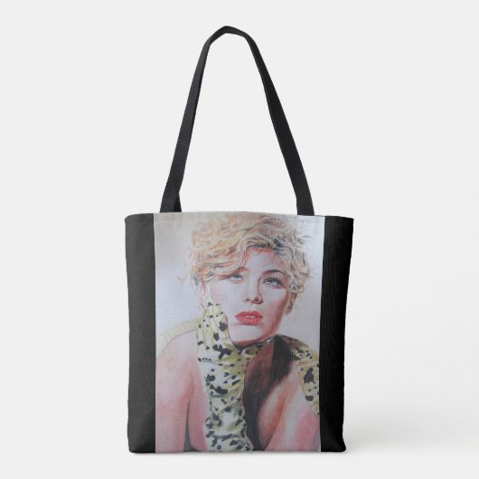 グラマラスレトロウーマンウォーター絵画カラーの芸術 トートバッグ (裏面)