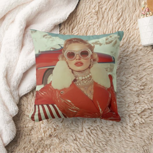 グラマラスレトロ冬スタイルインアルパインセッティング クッション (ブランケット)