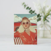 グラマラスレトロ冬スタイルインアルパインセッティング ポストカード (スタンド正面)