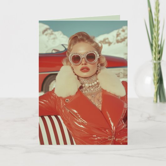 グラマラスレトロ冬スタイルインアルパインセッティング 招待状 (正面)