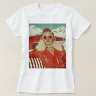 グラマラスレトロ冬スタイルインアルパインセッティング Tシャツ