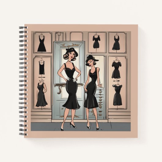 グラマラスヴィンテージLBDリトルブラックドレスダイアリー ノートブック (正面)