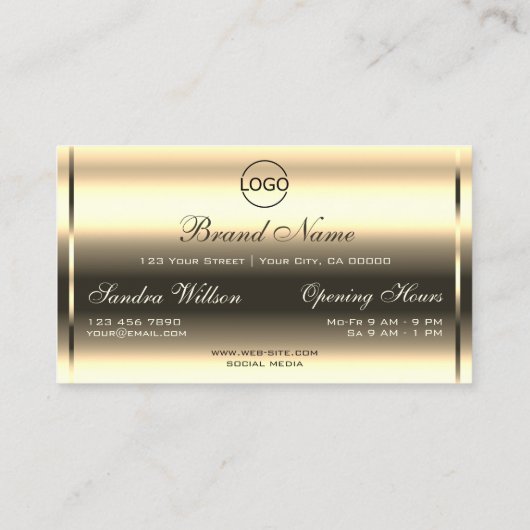 グラマラス光の輝き輝き金ゴールドグリッター追加ロゴ 名刺 (裏面)