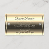 グラマラス光の輝く金ゴールドグリッターダイヤモンド 名刺 (裏面)