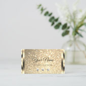 グラマラス光の輝く金ゴールドグリッターダイヤモンド 名刺 (スタンド正面)