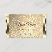 グラマラス光の輝く金ゴールドグリッターダイヤモンド 名刺 (正面)