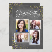 グラマラス卒業4フォトコラージュ卒業 招待状 (正面/裏面)