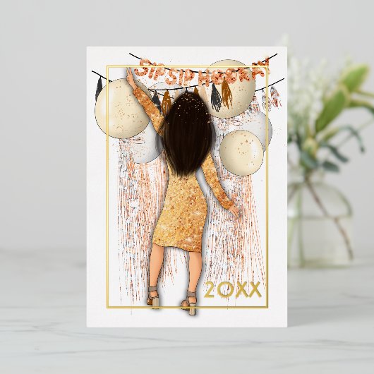 グラマラス園区新年挨拶 箔シーズンカード (立ち正面)