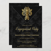 グラマラス夕べ婚約パーティ 招待状 (正面/裏面)