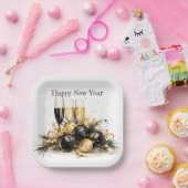 🍾🎉グラマラス大晦日パーティープレート🥂✨ ペーパープレート (パーティー)