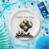 🍾🎉グラマラス大晦日パーティープレート🥂✨ ペーパープレート (パーティー)