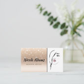 グラマラス女の子の顔 パーソナライズされた 名刺 (スタンド正面)