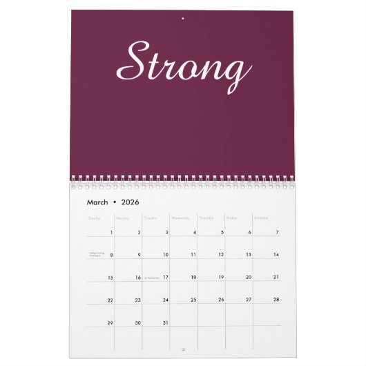 グラマラス感動的カレンダー カレンダー (3月 2026)