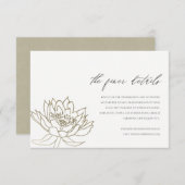 グラマラス淡い色の金ゴールドホワイトロータスフローラ詳細 エンクロージャーカード (正面/裏面)