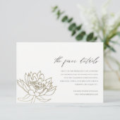 グラマラス淡い色の金ゴールドホワイトロータスフローラ詳細 エンクロージャーカード (スタンド正面)