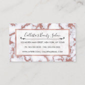 グラマラス白バラ金ゴールドグリッター大理石パターン ロイヤリティカード (裏面)