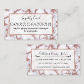 グラマラス白バラ金ゴールドグリッター大理石パターン ロイヤリティカード (正面/裏面)