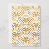 グラマラス白金ゴールド結婚アールデコ 招待状 (裏面)