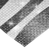 グラマラス白黒スパークリーグリッターゼブラストライプー テーブルクロス (アングル)