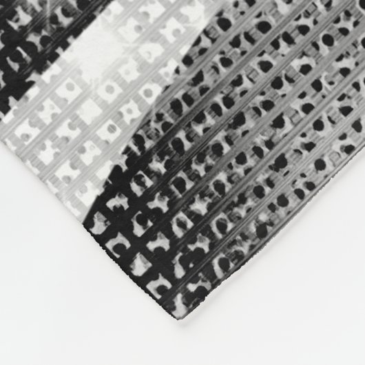 グラマラス白黒スパークリーグリッターゼブラストライプー フリースブランケット (角)