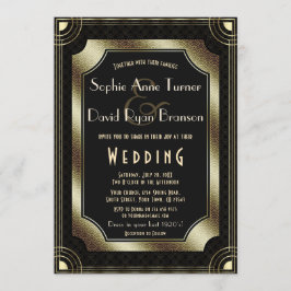 グラマラス素晴らしギャツビー金ゴールドブラックアールデコズ 招待状