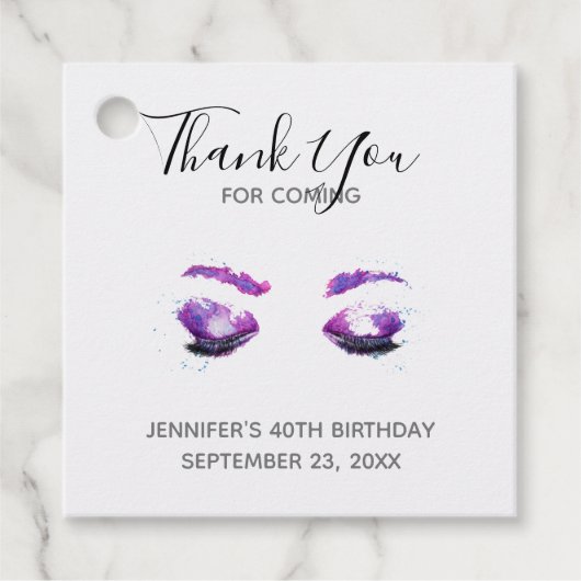 グラマラス紫の目&眉の水色ありがとう フェイバータグ (正面)