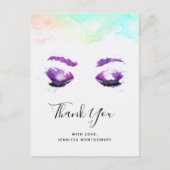 グラマラス紫の目&眉の水色ありがとう ポストカード (正面)
