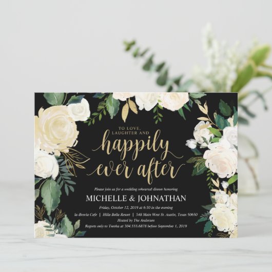 グラマラス結婚のリハーサルディナー招待状カード 招待状 (スタンド正面)