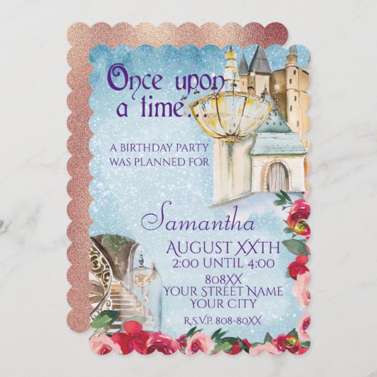 グラマラス美しいとビーストフェアリーテーマ 招待状 (正面/裏面)