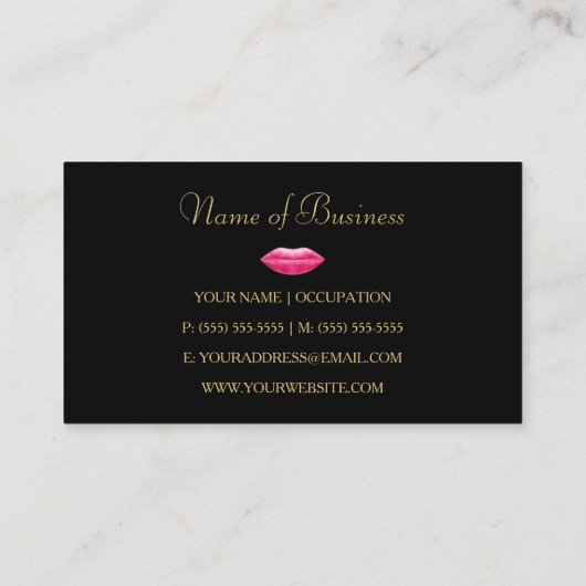 グラマラス美容師ブラックレオパードピンクリップ 名刺 (裏面)