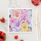 グラマラス花モノグラムパーティー スタンダードランチョンナプキン (インサイチュ)