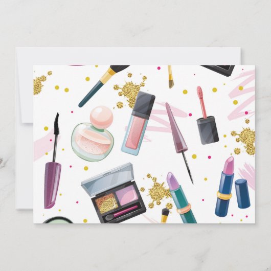 グラマラス誕生日美しいマニキュアパーティー写真 招待状 (裏面)