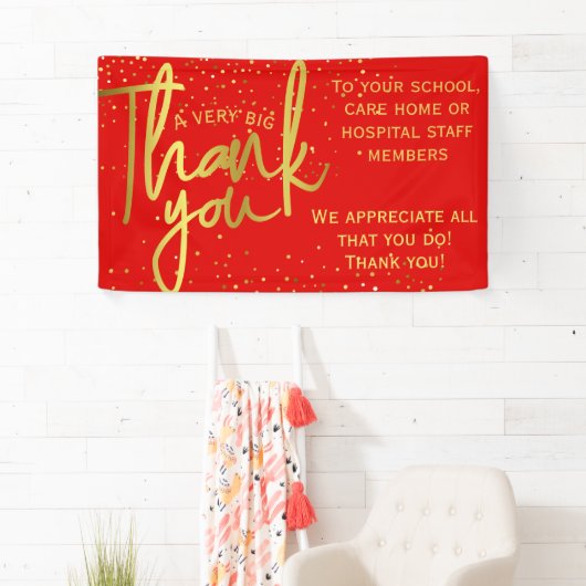 グラマラス赤金ゴールド非常に大きな感謝 横断幕 (インサイチュ)