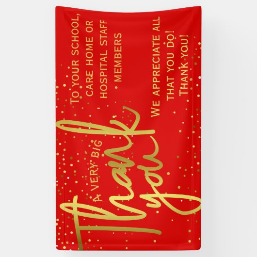 グラマラス赤金ゴールド非常に大きな感謝 横断幕 (縦)