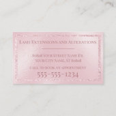 グラマラス赤面ピンクグリッターモノグラムイニシャル 名刺 (裏面)