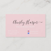 グラマラス赤面ピンク金ゴールドグリッター大理石グラデーション 名刺 (裏面)