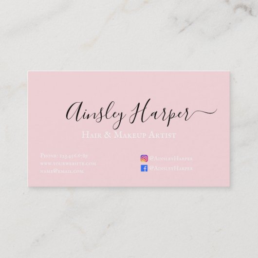 グラマラス赤面ピンク金ゴールドグリッター大理石グラデーション 名刺 (裏面)