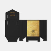 グラマラス金ゴールドと黒エレガント小パーティー フェイバーボックス (折り畳みなし)