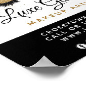 グラマラス金ゴールドアイラッシュブロウ美しいバー看板 ポスター (角)