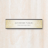 グラマラス金ゴールドエレガントグリッターモダンテンプレート サインプレート (正面)