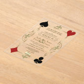 グラマラス金ゴールドカジノラスベガストランプのポーカー結婚ズ アクリル招待状 (レイダウン)