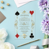 グラマラス金ゴールドカジノラスベガストランプのポーカー結婚ズ アクリル招待状 (インサイチュ (ウェディング))