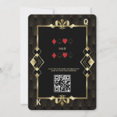 グラマラス金ゴールドカジノラスベガストランプのポーカー結婚ズ 招待状 (裏面)