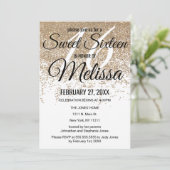 グラマラス金ゴールドグリッタースパークルスホワイトスウィート16 招待状 (スタンド正面)