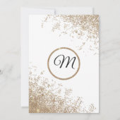 グラマラス金ゴールドグリッタースパークルスホワイトスウィート16 招待状 (裏面)