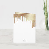 グラマラス金ゴールドグリッタードリップダークインクモノグラムグラム サンキューカード (裏面)